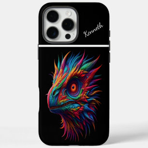 Coques iPhone 16 Pro Max Raptor Le Regard du Dragon Arc-en-ciel