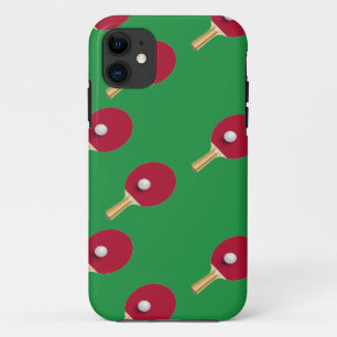 Case-Mate iPhone Case Raquette de ping-pong et boule sur vert