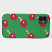 Coques Case-Mate iPhone Raquette de ping-pong et boule sur vert (Dos (Horizontal))