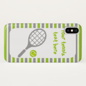 Coques Case-Mate iPhone Raquette de tennis et rayures vert boule (Dos (Horizontal))