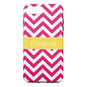 Coque iPhone 7 Plus Raspberry Lg Chevron Ananas Nom Monogramme