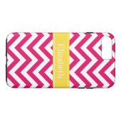 Coques Case-Mate iPhone Raspberry Lg Chevron Ananas Nom Monogramme (Dos (Horizontal))