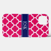 Coques Case-Mate iPhone Raspberry Marocaine #5 Navy 5c ESK Monogramme (Verso (horizontal))