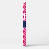Coques Case-Mate iPhone Raspberry Rose Wht Marocain Motif Marine Monogramm (Verso / Droite)