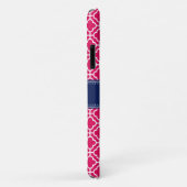 Coques Case-Mate iPhone Raspberry Rose Wht Marocain Motif Marine Monogramm (Dos/Droite)