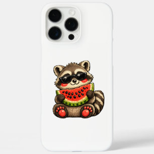 Coques iPhone 16 Pro Max Raton laveur mignon avec pastèque