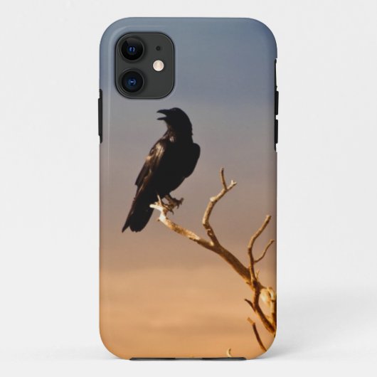 Coques Case-Mate iPhone Raven sur les branches d'arbre ensoleillées, (Dos)