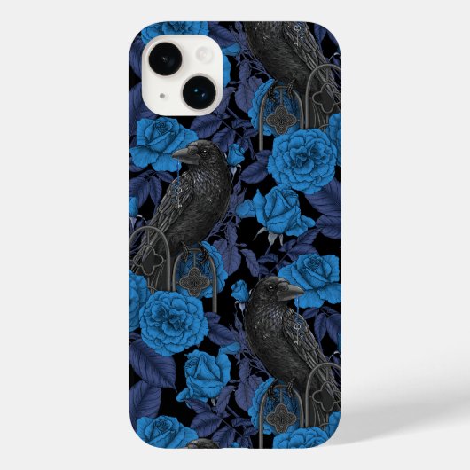 Coques Case-Mate iPhone Ravins et roses bleus (Verso)