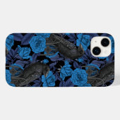 Coques Case-Mate iPhone Ravins et roses bleus (Verso (horizontal))