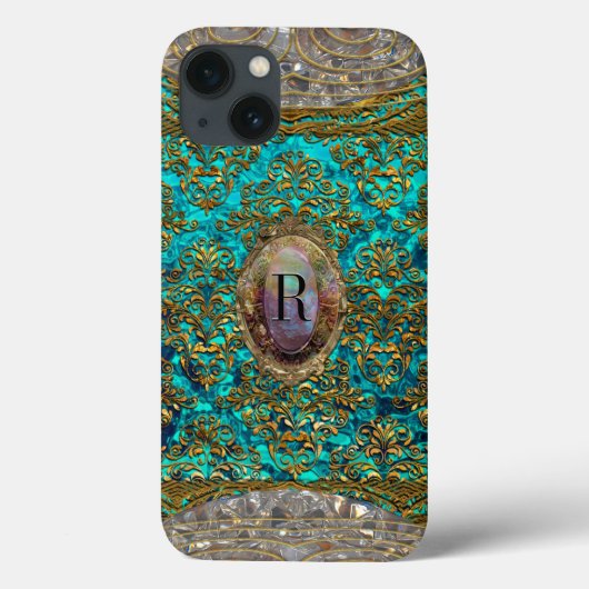 Coques Case-Mate iPhone Ravone Damask Baroque Monogramme (Verso)