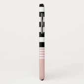 Coques Case-Mate iPhone Rayé noir, blanc et rose personnalisé (Dos/Gauche)