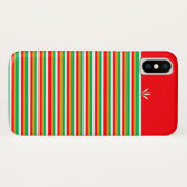 Coques Case-Mate iPhone Rayé vert rouge blanc doré (Dos (Horizontal))