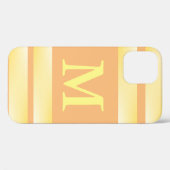 Coques Case-Mate iPhone Rayon jaune monogramme (Verso (horizontal))
