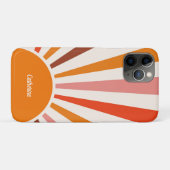 Coques Case-Mate iPhone Rayons Soleil Rétro Coucher Soleil Orange Mi-Siècl (Dos (Horizontal))