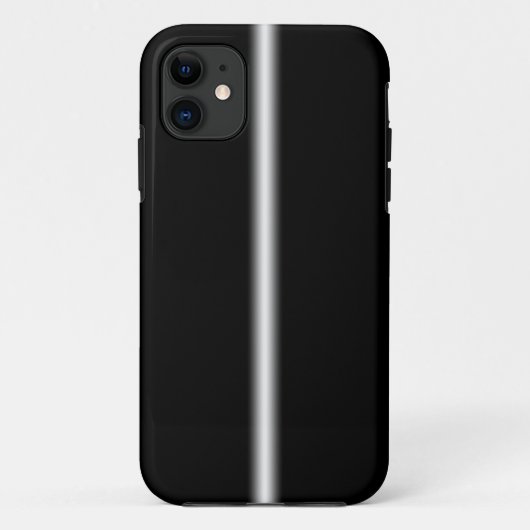 Coques Case-Mate iPhone Rayure blanche fanée sur le noir (Dos)