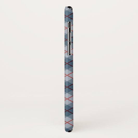 Coques Case-Mate iPhone Rayure Bleu-Rouge de plaid polarisé (Dos/Gauche)