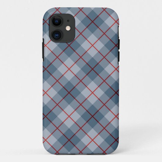 Coques Case-Mate iPhone Rayure Bleu-Rouge de plaid polarisé (Dos)
