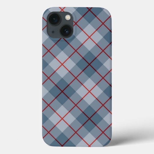 Coques Case-Mate iPhone Rayure Bleu-Rouge de plaid polarisé (Verso)