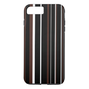 Coques Pour iPhone Rayure de code-barres noir, marron et blanc
