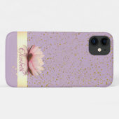 Coques Case-Mate iPhone Rayure de confettis dorés Lotus (Dos (Horizontal))