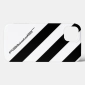 Coques Case-Mate iPhone Rayure diagonale noire et blanche de cas moderne (Verso (horizontal))