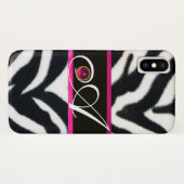COQUES Case-Mate iPhone RAYURE NOIR BLANC FOURRURE ZÈBRE FUCHSIA ROSE GEM (Dos (Horizontal))