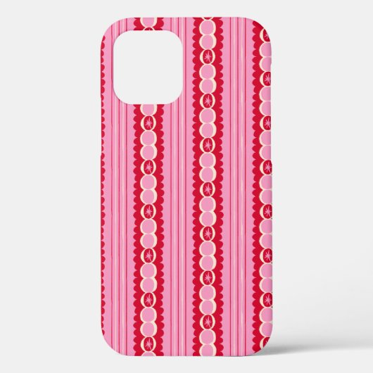 Coques Case-Mate iPhone Rayure ondulée rose et rouge Starburst (Verso)