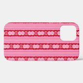 Coques Case-Mate iPhone Rayure ondulée rose et rouge Starburst (Verso (horizontal))