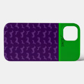 Coques Case-Mate iPhone Rayure pourpre nommée faite sur commande de vert (Verso (horizontal))