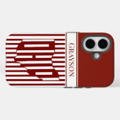 Coques Case-Mate iPhone Rayure rouge de l'Ohio (Verso (horizontal))
