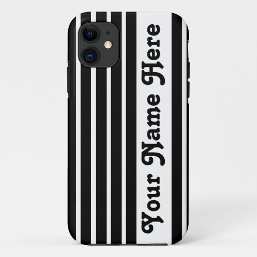 Coques Case-Mate iPhone Rayure Safari noire avec nom (Dos)