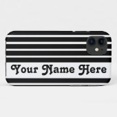 Coques Case-Mate iPhone Rayure Safari noire avec nom (Dos (Horizontal))