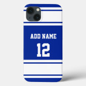 Coques Case-Mate iPhone Rayure sportive bleu et blanc (Verso)