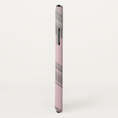 Coques Case-Mate iPhone Rayures abstraites/Rose fumé & Gris/Monogramme (Dos/Droite)