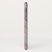 Coques Case-Mate iPhone Rayures abstraites/Rose fumé & Gris/Monogramme (Dos/Gauche)