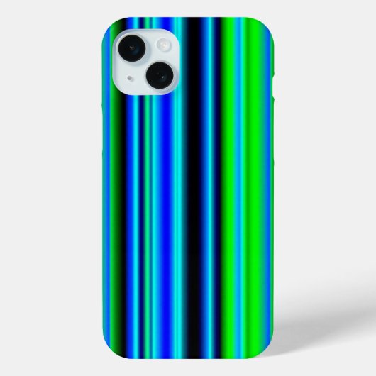 Coques Case-Mate iPhone Rayures arc-en-ciel bleu vert (Verso)