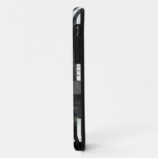 Coques Case-Mate iPhone rayures blanches modernes modifiables sur noir (Dos/Gauche)