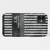 Coques Case-Mate iPhone rayures blanches modernes modifiables sur noir (Dos (Horizontal))