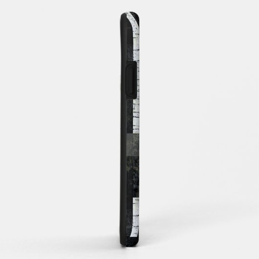 Coques Case-Mate iPhone rayures blanches modernes modifiables sur noir (Dos/Droite)