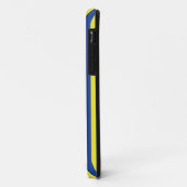 Coques Case-Mate iPhone Rayures bleu foncé et jaune (Dos/Gauche)