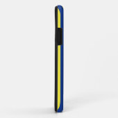 Coques Case-Mate iPhone Rayures bleu foncé et jaune (Dos/Droite)