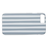 Coques Case-Mate iPhone rayures Bleu-grises et blanches de sucrerie (Dos (Horizontal))