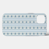 Coques Case-Mate iPhone Rayures Bleues Clair Et Fleurs (Verso (horizontal))