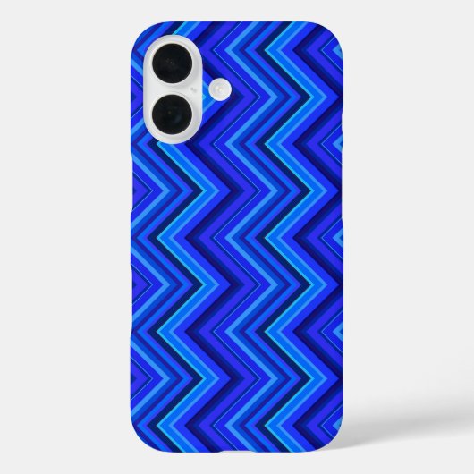 Coques Case-Mate iPhone Rayures bleues motif zigzag (Verso)