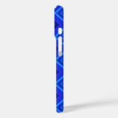 Coques Case-Mate iPhone Rayures bleues motif zigzag (Verso / Gauche)