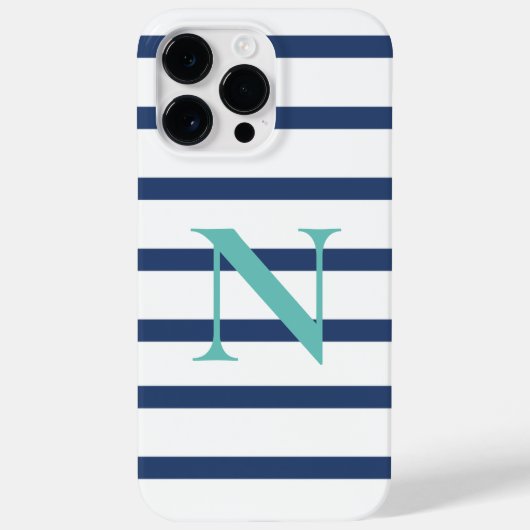 Coques Case-Mate iPhone Rayures bleues personnalisées (Verso)