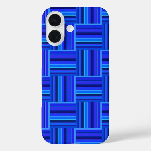 Coques Case-Mate iPhone Rayures bleues tissent un motif (Verso)