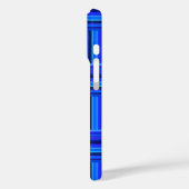 Coques Case-Mate iPhone Rayures bleues tissent un motif (Verso / Gauche)