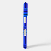 Coques Case-Mate iPhone Rayures bleues tissent un motif (Verso / Droite)