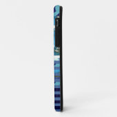 Coques Case-Mate iPhone rayures bleues turquoise (Dos/Gauche)